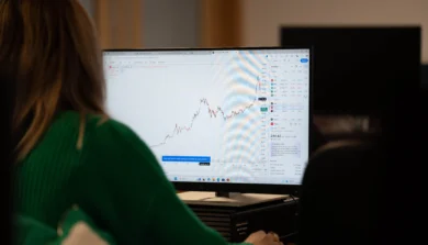 Accounting and Finance student in computer room