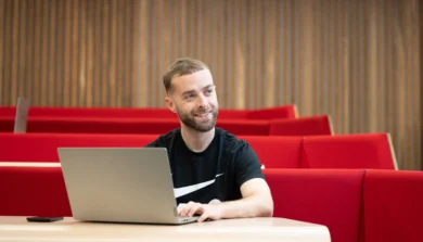 Applied Arts and Humanities student in lecture room