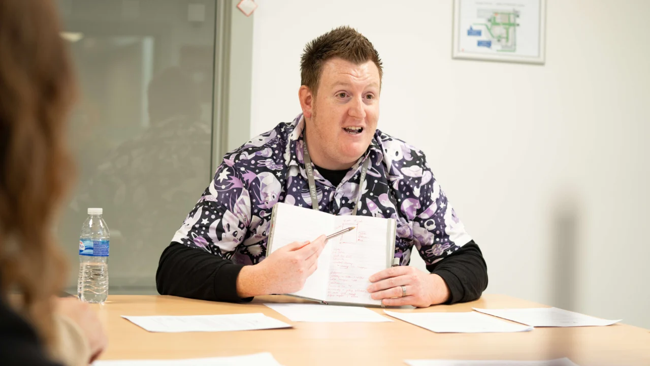 Counselling studies tutor in class