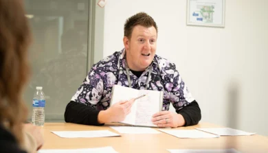 Counselling studies tutor in class
