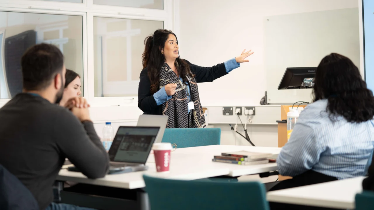 Counselling Studies lecturer in classroom