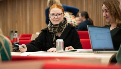 Early Childhood Studies student in lecture theatre