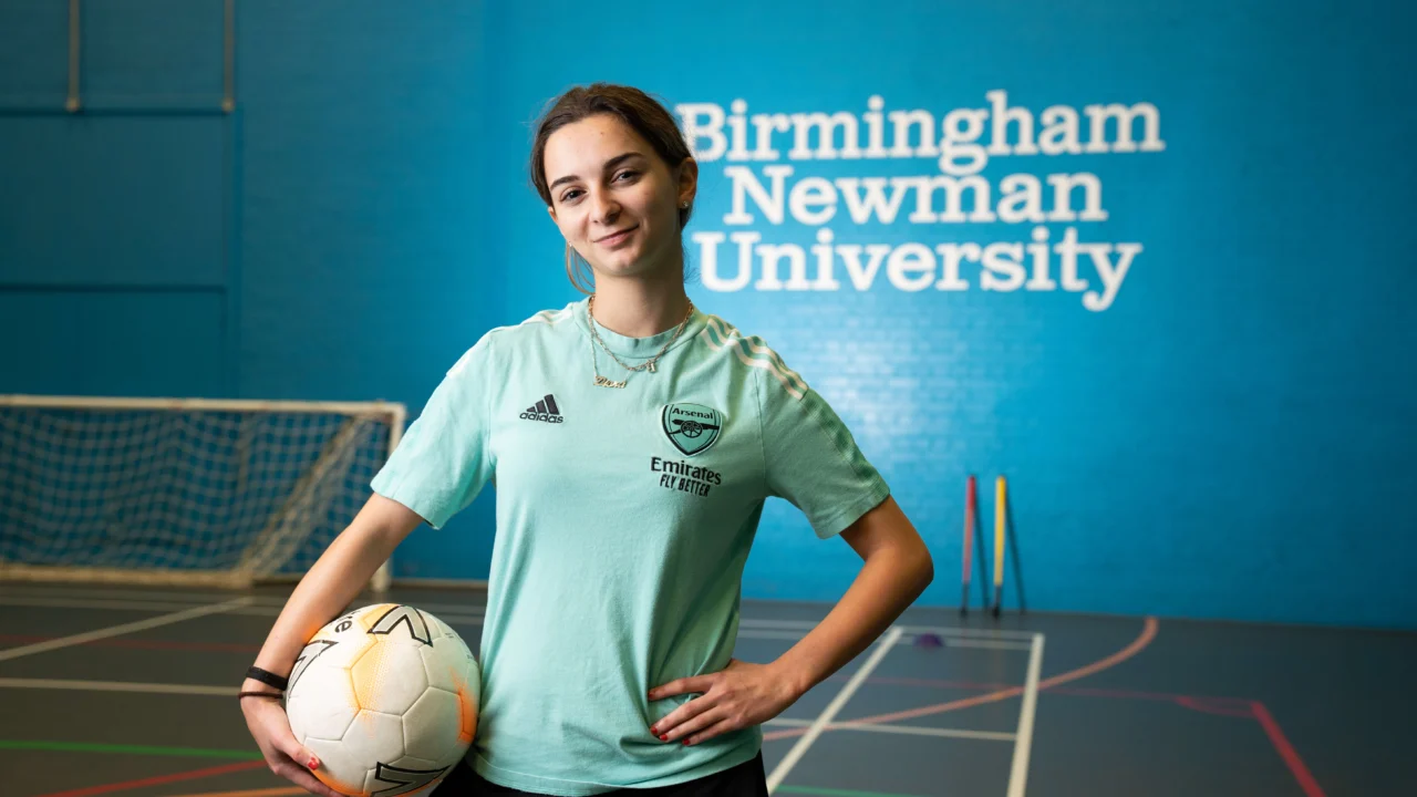 Student in sports hall