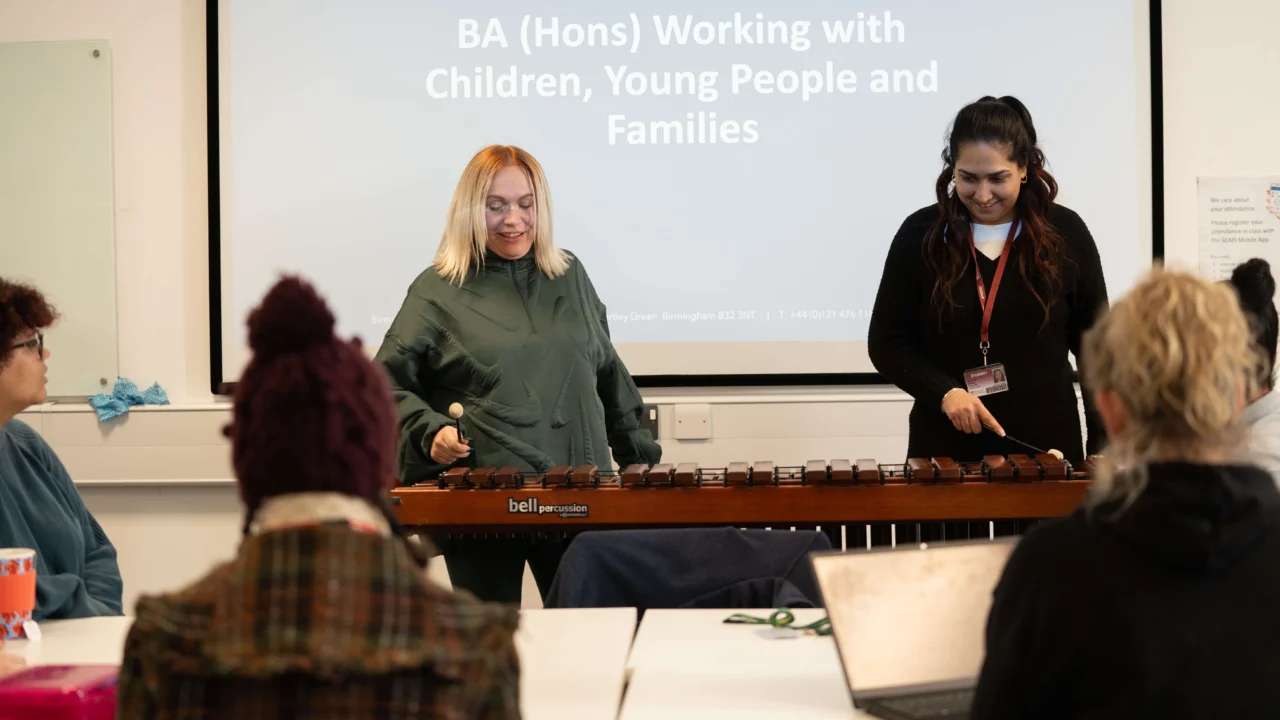 Working With Young People and Children students in class