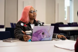Health and Social Care student in classroom
