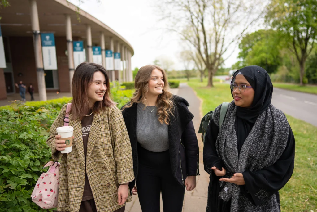 Students walking outside