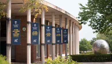 Front entrance and globe