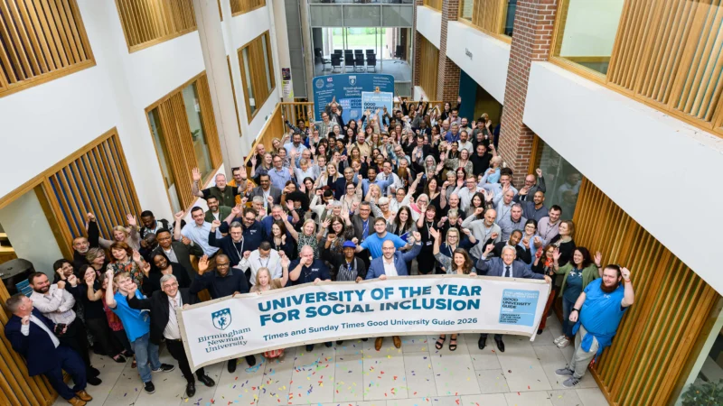 Birmingham Newman University celebrating University of the Year for Social Inclusion 2026