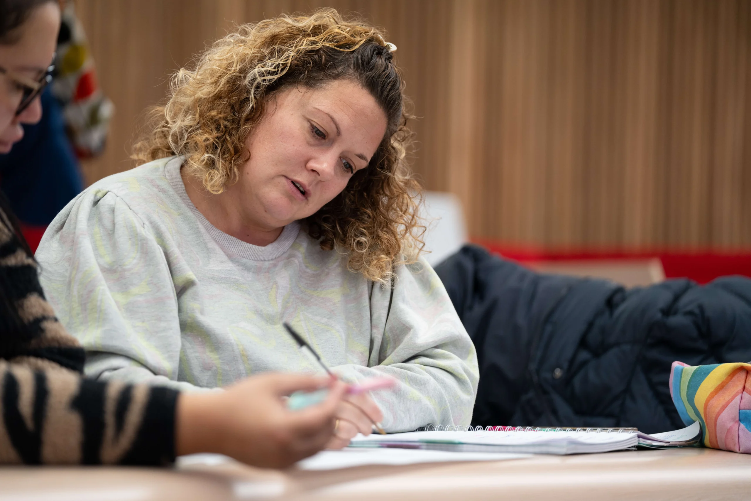 Student studying in lecture hall