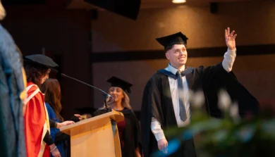 Graduating at Birmingham Newman Graduation ceremony