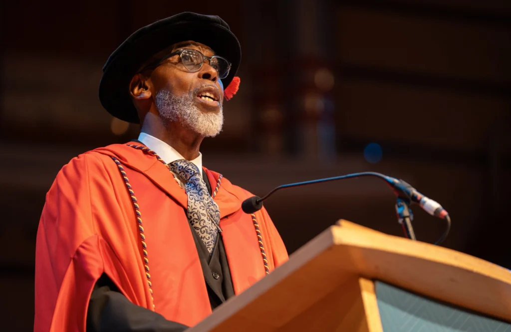 Pastor Gilroy Brown in graduation gown