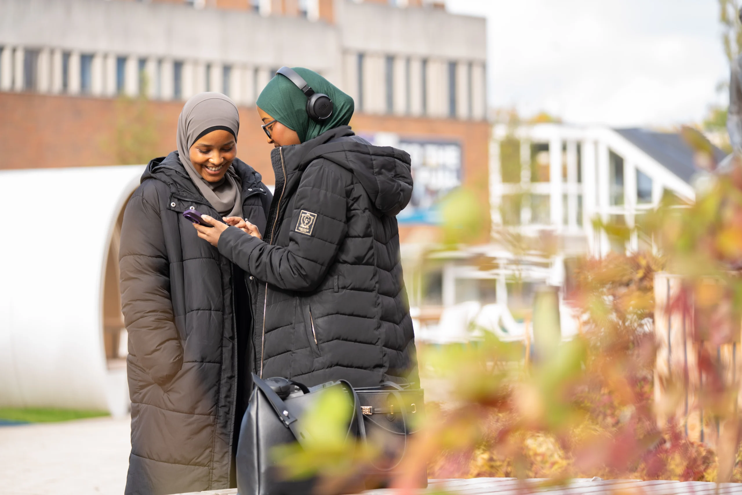 Students on mobile phone