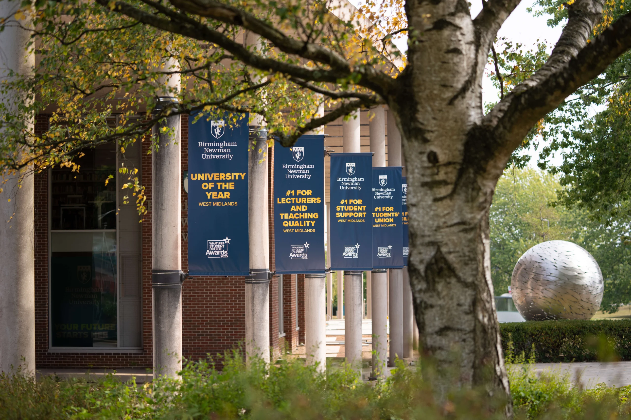 Birmingham Newman Exterior, Library and Globe
