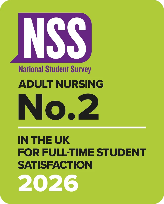 NSS National Student Survey. Adult Nursing No.2 in the UK for full-time student satisfaction 2026