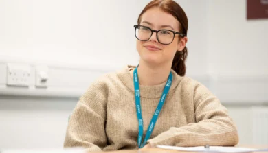 Counselling studies student in class
