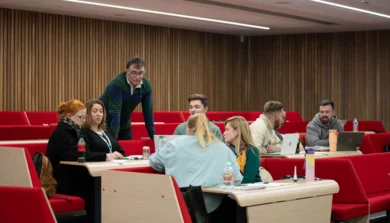 Education, Childhood and Professional Studies students in lecture theatre with academic