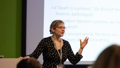 History lecture with academic and students