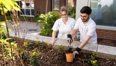 Occupational Therapy student in garden