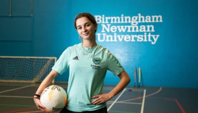 Student in sports hall